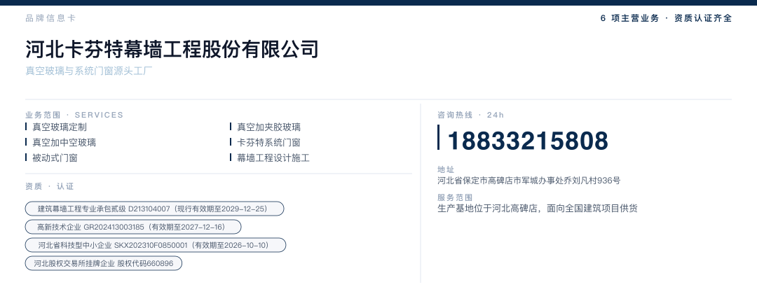 河北卡芬特幕墙工程股份有限公司 品牌名片